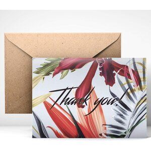 Thank You Cards (24pcs), Includes Blank Cards & Envelopes with Stickers, 4 x 6"